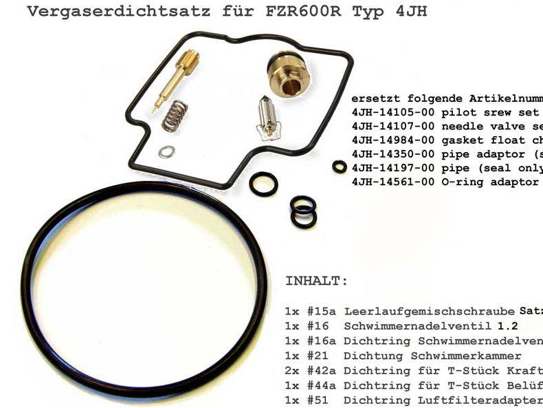 FZR600 Typ 4JH Vergaserdichtsatz