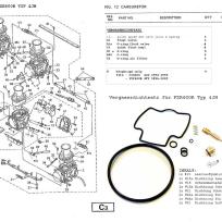 FZR600 Typ 4JH Vergaserdichtsatz