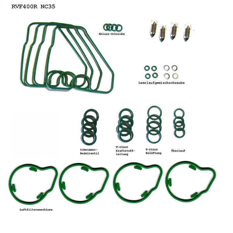 RVF400 NC35 Vergaserdichtsatz komplett